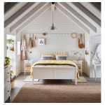 이케아 HEMNES 헴네스 침대프레임 화이트 스테인 뢴세트 150x200cm 391.983.97 : 소마하우스
