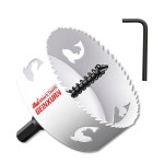 홀쏘 게인스런 2PCS 홀쏘 세트, 퀵 체인지 맨드렐 1/4인치 육각 샹크, 도어락 설치, 목재 및 건식벽체 절단용 2PCS-102 : 스피드영