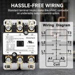 헤셴 3극 30암페어 확실한 목적 접촉기, c330a 24v 코일, 교체품, hvac 3-24v) / 모델용 ac 모터 180lra, 3상 스타터(hsjl-30 ul에... 