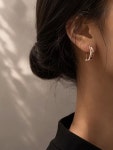 14k 볼륨 디   귀걸이 : 에이틴 주얼리