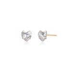 14k 베이직 하트 큐빅 귀걸이 : 르앙 Leang