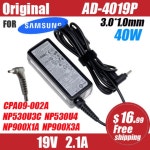 Orignal AD-4019P 19V 2.1A 40W 3.0x1.0mm 삼성 호환 NP305U1A NP530U3B NP900X3A X1A 용 AC 어댑터 전원 충전기 : 치위기
