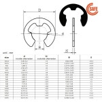 GB896 DIN6799 블랙 아이언 E-클립 스냅 링 서클립 와셔 E-링 외부 고정용 샤프트 가스켓 M1.2M1.5M2M2.5M3M3.5부터 M15까지 : 그로콕