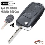 KEYECU 폭스바겐 VW 보라 폴로 골프 파사트 루포 자동 업그레이드 플립 원격 키, 버튼 2 개, 433MHz ID48, PN: 5FA 007 680... 