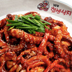 [힘센낙지] 매콤달콤 양념 낙지볶음 밀키트세트 2인분(250g) 간편조리 매운 덮밥 야식 : 낙지덮밥