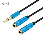 컴퓨터 잭용 분배기 케이블, 3.5mm, 1 수-2 암 마이크 Y AUX 헤드셋 어댑터 : 망고베리인더스트리