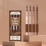 커피 소프트 빵 젤 펜 세트 필기용 블랙 컬러 잉크 사무실 학교 용품 F7304 0.5mm 4 개 : 월드셀러코어