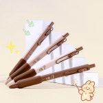커피 소프트 빵 젤 펜 세트 필기용 블랙 컬러 잉크 사무실 학교 용품 F7304 0.5mm 4 개 : 월드셀러코어