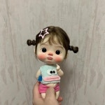 Blyth 큰 머리 인형 귀여운 더블 브레이드 헤어 핑크 골드 다크 브라운 910 인치 BJD 가발 Dian Meng 부드러운 앞머리 : 월드셀러넥스트