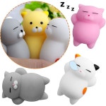 귀여운 동물 떡 고양이 스트레스 공 짜기 감압 어린이를위한 성인 손 놀이 선물 Cat Random 5PCS : 소울피커