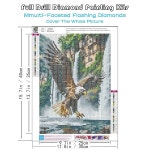 ASKKQTX 이글 다이아몬드 아트 5D 인치 드릴 페인팅 초보자를 데코 키트 폭포 보석 1 Books G7451 : 쏙셀렉트