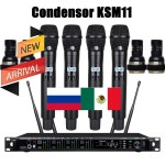 Leicozic 콘덴서 다이나믹 4 채널 KSM11 KSM8 무선 마이크 라디오 Microfono 시스템 핸드 헤드셋 옷깃 스테이지 다양성 : 알디컴퍼니15