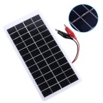 휴대용 태양광 패널 20W 12V 소형 셀 모듈 폴리실리콘 보드 야외 DIY 태양열 충전기 + 배터리 충전용 3미터 케이블 : 기프트링