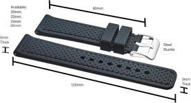 소프트 실리콘 시계줄 남녀공용 방수 빠른탈착 호환 블랙 20mm : 엔제이스