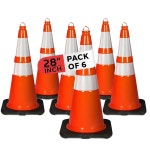 PYLE 71 1CM 28인치 PVC 교통 콘 도로 훈련을 작업 스포츠 건설 및 주차 4 Pack : 바른상점11