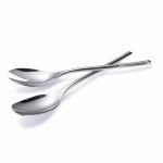 IMEEA 샐러드 서버 18/10 스테인리스 스틸 샐러드 서빙 도구 샐러드 스푼 포크 10인치 salad spoon+fork : 리뉴드티어