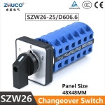 ZHUCO SZW26/LW26-25 3 위치 6상 24 단자 나사 660V 25A 48x48Mm 패널 선택기 제어 로터리 전환 캠 스위치 : 이룸종합상사51