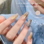 20PCS 골드 실버 합금 3D 아트 하트 네일 데칼 액세서리 모양 로즈 금속 매력 G2288 1 : 아우베안