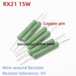 5PCS RX21 15W 권선 저항기 5% 0.1R 0.33R 0.75R 1.2R 2.5R 4R 5R 10R 27R 1K 2K 2.7K 4.3K 8.2K 39K : 일어나비