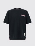 26SS 톰브라운 텍스처드 코튼 린넨 RWB 트리밍 포켓 티셔츠 MJS298E J0251 415 : 명품편집샵 BOBU