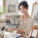 콩테 아 파리 피에르 느와르 세트 명암 드로잉 흑백 스케치 초상화 표현용 : 오빠네문구점