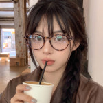 호피 뿔테 안경 가벼운 다각 원형 보스턴 안경테 : 아이러브안경