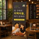 생맥주 호프 배너 치맥 치킨 베너 페트 무광코팅 배너제작 TBN362 : 디자인 더코드