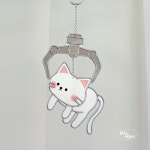 글라스아트 아크릴판 리아오브제 냥이시리즈 뽑기냥이 집게 고양이 : 리아오브제