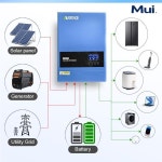 6.2KW 태양광 인버터 하이브리드 48V 순수 정현파 온그리드 MPPT 100A/120A 충전 컨트롤러 (PV 60-500V 지원) : Daon다온6