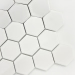순일 SI 무광 자기질 화이트 51X59mm 육각 모자이크 48H 100M 인테리어 타일 : 아진세라믹