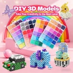 퍼러 비즈 24 48색 세트 6MM DIY 퓨즈 3D 창의력 퍼즐 선물 다림질 공예 C 24 colors : 행복배송소