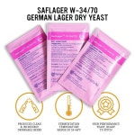 크래프트 A 브루 - SafLager W-34 / 70 효모 독일 라거 건조 라거용 가정용 양조 재료 맥주 제조 용품 : 포미딜