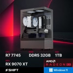 주연테크 시프트 AMD 라이젠7 7745 RX 9070 XT DDR5 32G NVMe 1T 윈도우11 홈 게이밍 컴퓨터 D374597XTW-32G1T : 주연테크