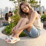 투사 짐 슬리퍼 / 이지-슬라이드 GYM 슬리퍼 화이트&오렌지 색상 : 디엠스포츠