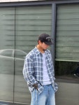 [더제이무드] 유니섹스  썸머 체크 셔츠 : 더제이 무드