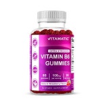 B6 100mg - 베리 맛 60펙틴 기반 구미 신경계 지원 60 Count (Pack of 1) : 포미딜