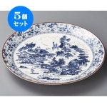 5개 세트 만고야키 대접 신산수 10호 원접시(만고야키) [32×3.5cm] 요정 여관 일식기 음식점 업무용 : 윤서커머스