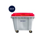 660리터 트로니언 대용량 종량제봉투 일반쓰레기수거함 아파트 공동주택용 자동상차 DE607 : 대성에코