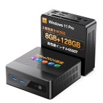 윙게임 미니 PC, 14세대 6500Y(오피스 2024 포함), Win11 Pro, 8GB + 128GB SSD, 2개의 화면 출력, 고성능, 소형 HDMI(최대 4K), 고속... 