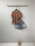 (77가능)노사 시스루 레이어드 플레어 반팔 티셔츠 3color : 씨샵인더룸