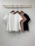 (77가능)노사 시스루 레이어드 플레어 반팔 티셔츠 3color : 씨샵인더룸