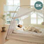 바이맘 국내산 10년보증 모기장텐트 크림화이트(바닥형), 슈퍼킹 : BYMOMSTORE