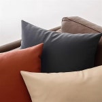 모조 소가죽 라이치 무늬 쿠션 커버, 소파 거실 침대 사이드 카 램버 베개 커버(Black,50cm/19.7") : 글로벌파트너코프