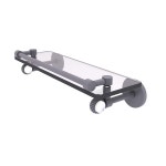 Allied Brass CV-1T-16-GAL-GYM Clearview Collection 16인치 갤러리 레일 유리 선반, 트위스트 액센트, 매트 그레이 : 제니스 트레이드