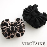 [반텐] VINGTAINE 도트 무늬 리본 밴스 클립 물방울 리본 헤어 클립 헤어 액세서리 H7211-BK- : 116Store-JP-SS