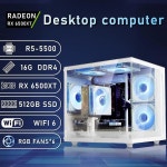 프리빌드 게이밍 PC, 16G RAM, AMD Ryzen5 6Core 3.6G 최대 4.1G, 512G SSD Wi-Fi 6 화이트 데스크톱 컴퓨터(화이트, Ryzen5-1 : 단비네비