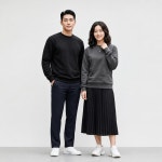 남녀공용 특양면 기모 맨투맨 티셔츠 빅사이즈 단체복 무지 티 YT10 : 홍영상회