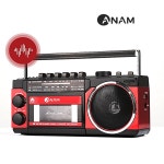 레트로 포터블 카세트 플레이어 FM AM 라디오 테이프 재생 카세트 라디오 MP3플레이어 : 보배창고