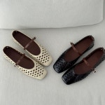 로지 H1042 에나멜 펀칭 네트 2.5CM굽 메리제인 단화 데일리 플랫샌들(2/C) : ROSY CABINET