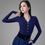 여성 사교 웰빙 댄스복 줌바 라틴 모던 스포츠 라인 댄스옷 연습복 : 파인초이스